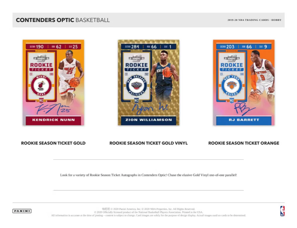 2019-20 Panini Contenders Optic Basketball Hobby Box - Image 3