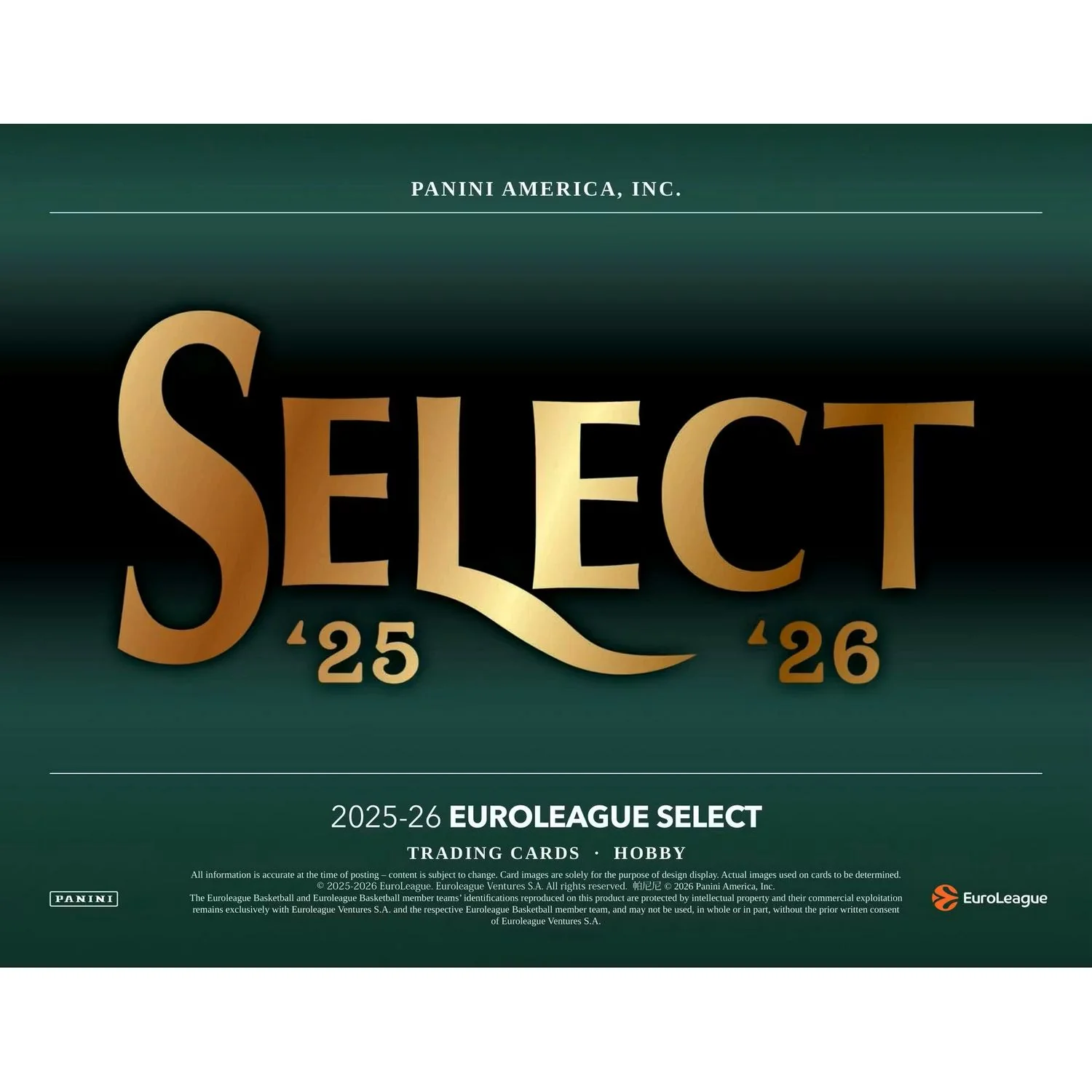 2025-26 Panini Select Euroleague Basketball Hobby Box - Image 12