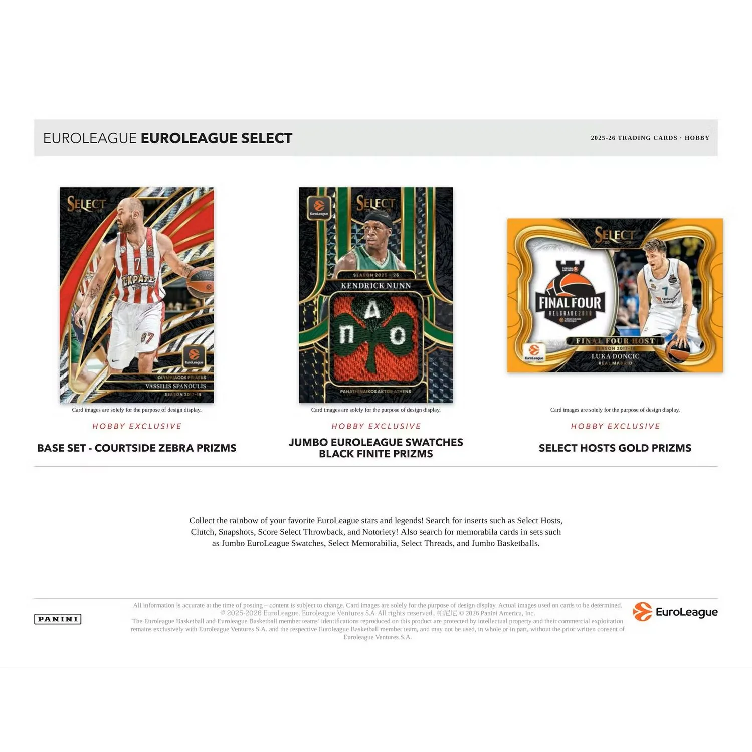 2025-26 Panini Select Euroleague Basketball Hobby Box - Image 13
