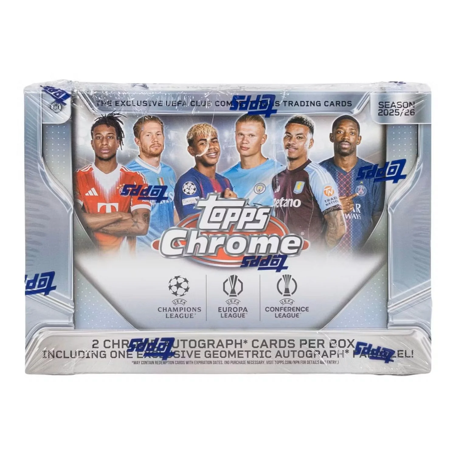 2025-26 Topps Chrome UEFA Club Competitions Soccer Breaker’s Delight 6-Box Case - Image 4