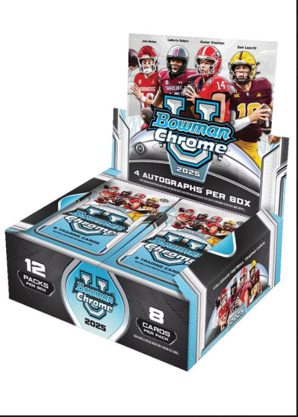 2025 Bowman Chrome University Football Jumbo Box - Image 3