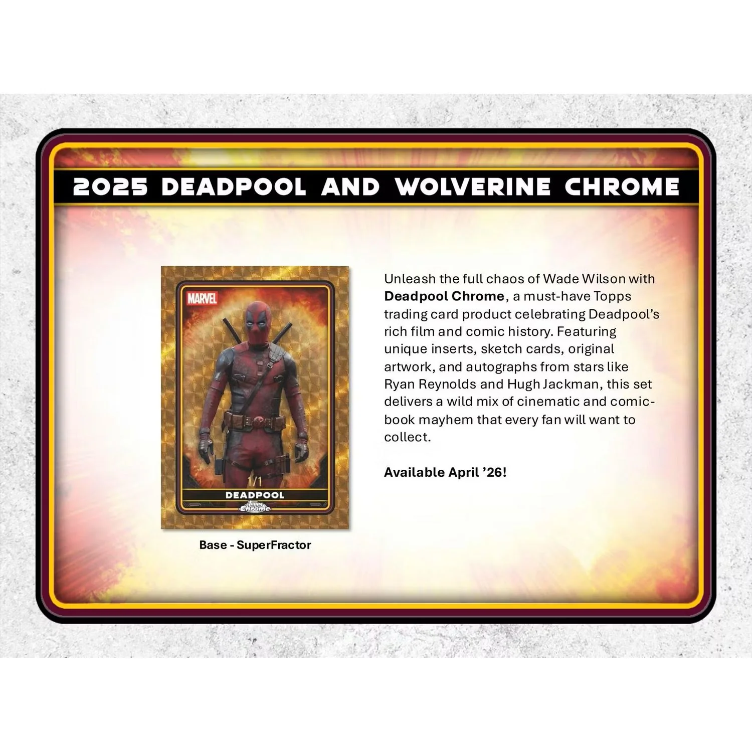 2025 Topps Marvel Chrome Deadpool Blaster Box - Image 3