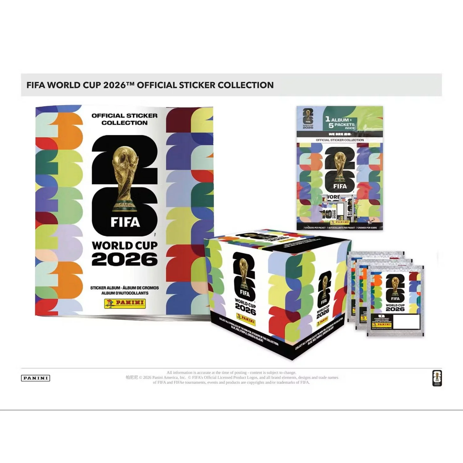 2026 Panini FIFA World Cup Soccer Sticker Hard Cover Album - Image 3