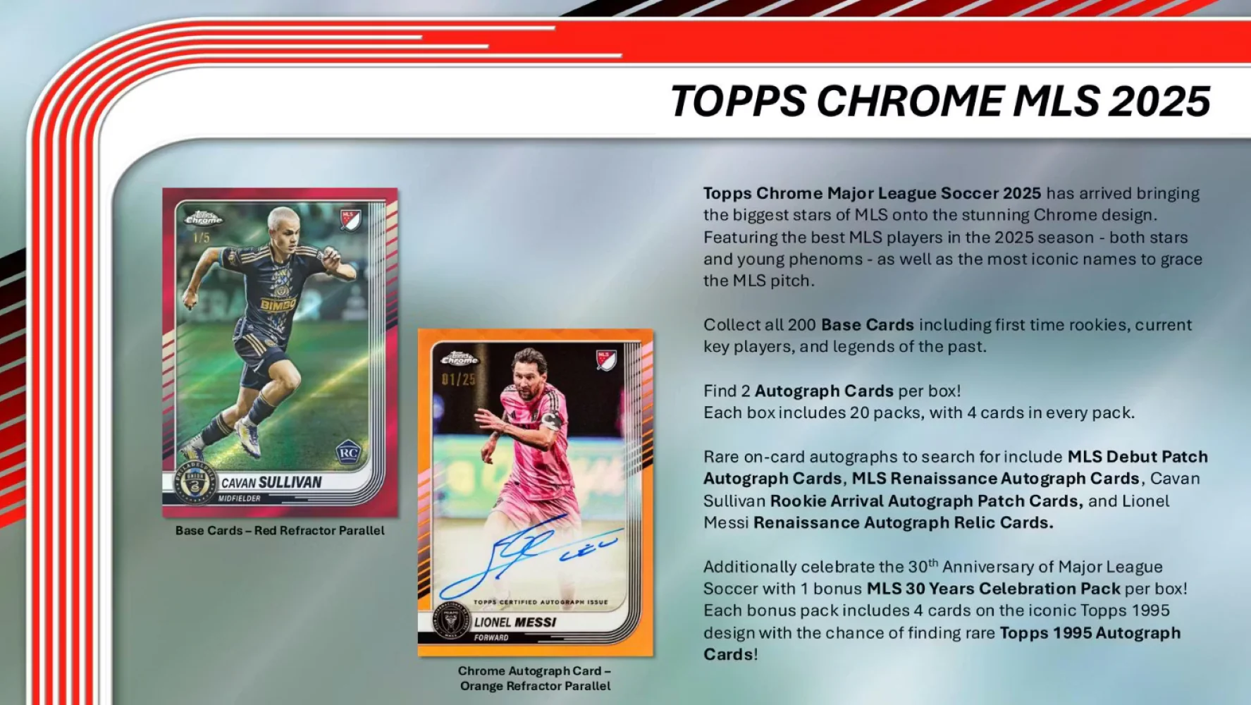 2025 Topps Chrome MLS Soccer Hobby Box - Image 3