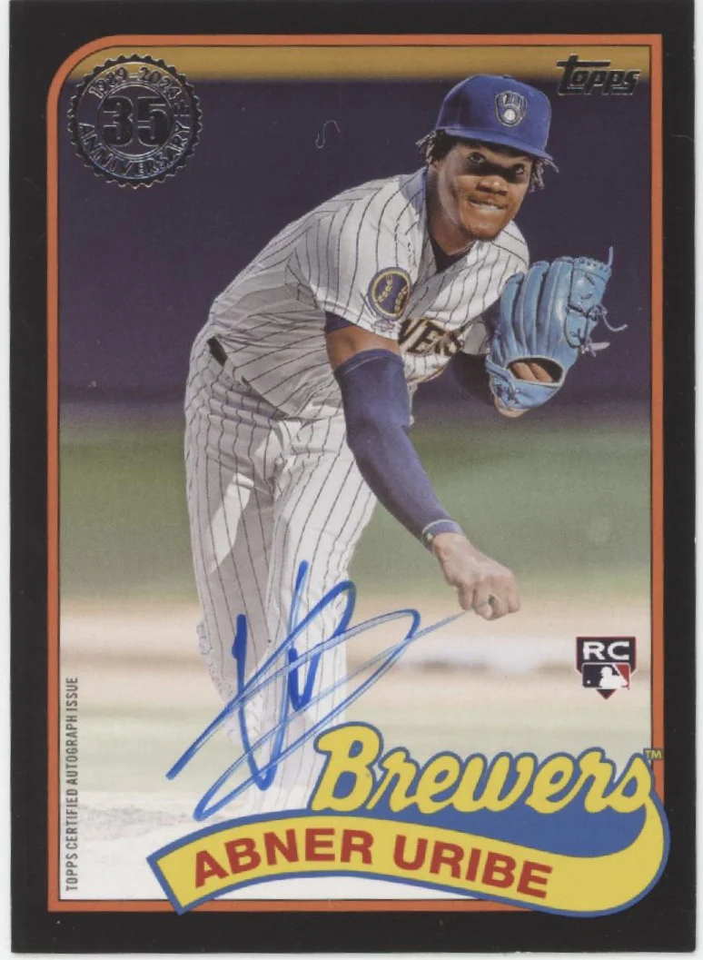 Abner Uribe 2024 Topps 35th Anniversary '89 Black Border RC Auto 055/199