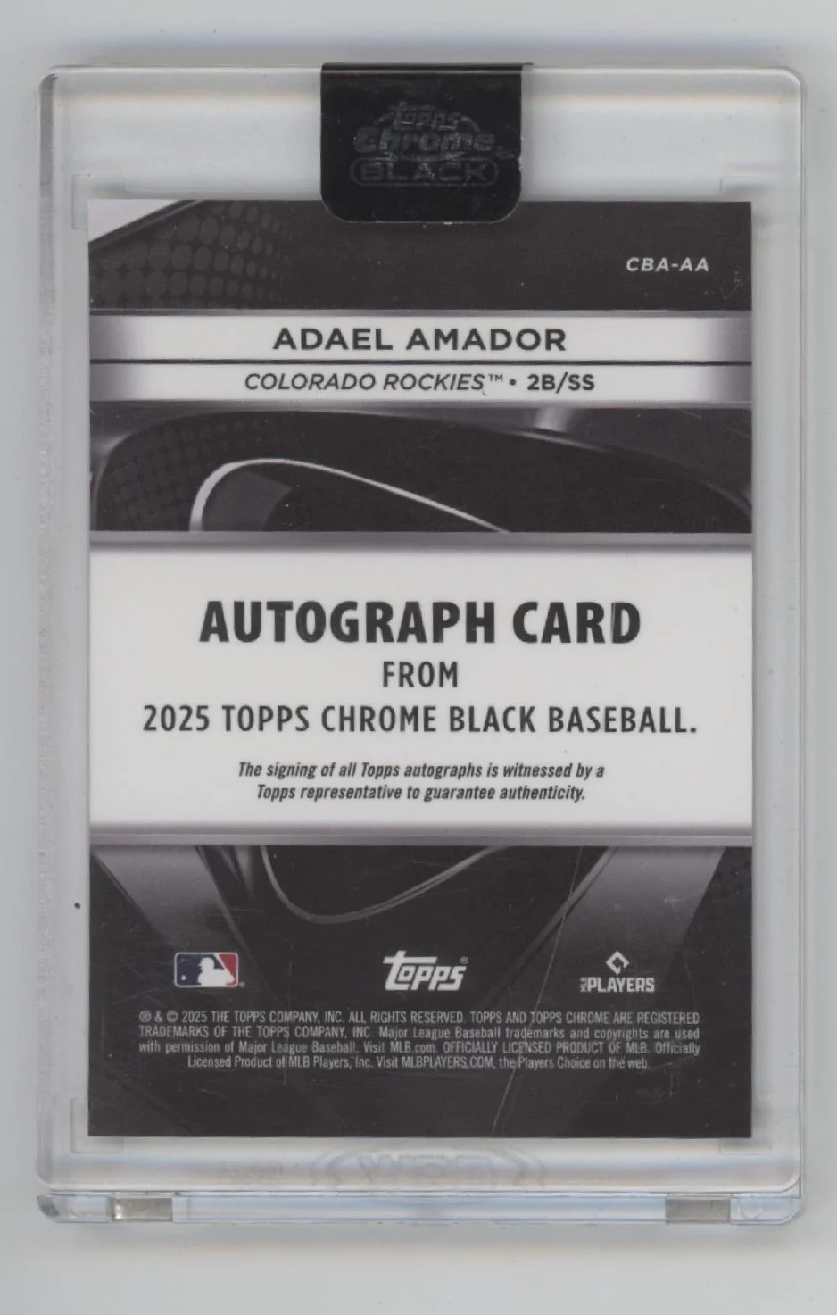 Adael Amador 2025 Topps Chrome Black Gold Refractor RC Auto 37/50 #CBA-AA - Image 2