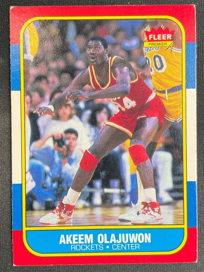 Akeem Olajuwon 1986-87 Fleer #82 Houston Rockets EX - Image 3