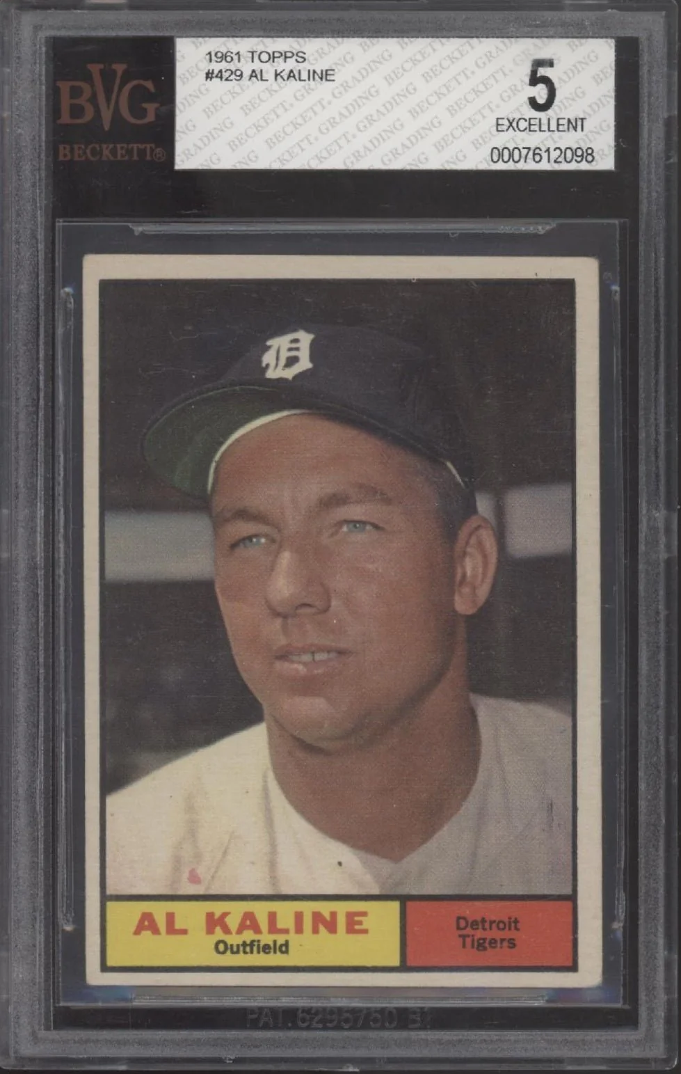 Al Kaline 1961 Topps #429 Detroit Tigers Beckett 5