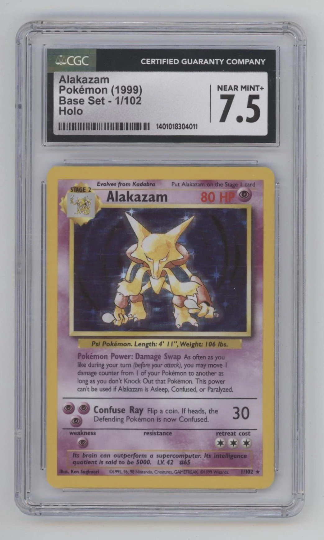 Alakazam Pokemon Base Set Holo #1 CGC 7.5