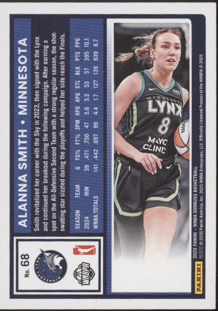 Alanna Smith 2025 Panini WNBA Donruss Purple Laser 15/99 #68 - Image 2