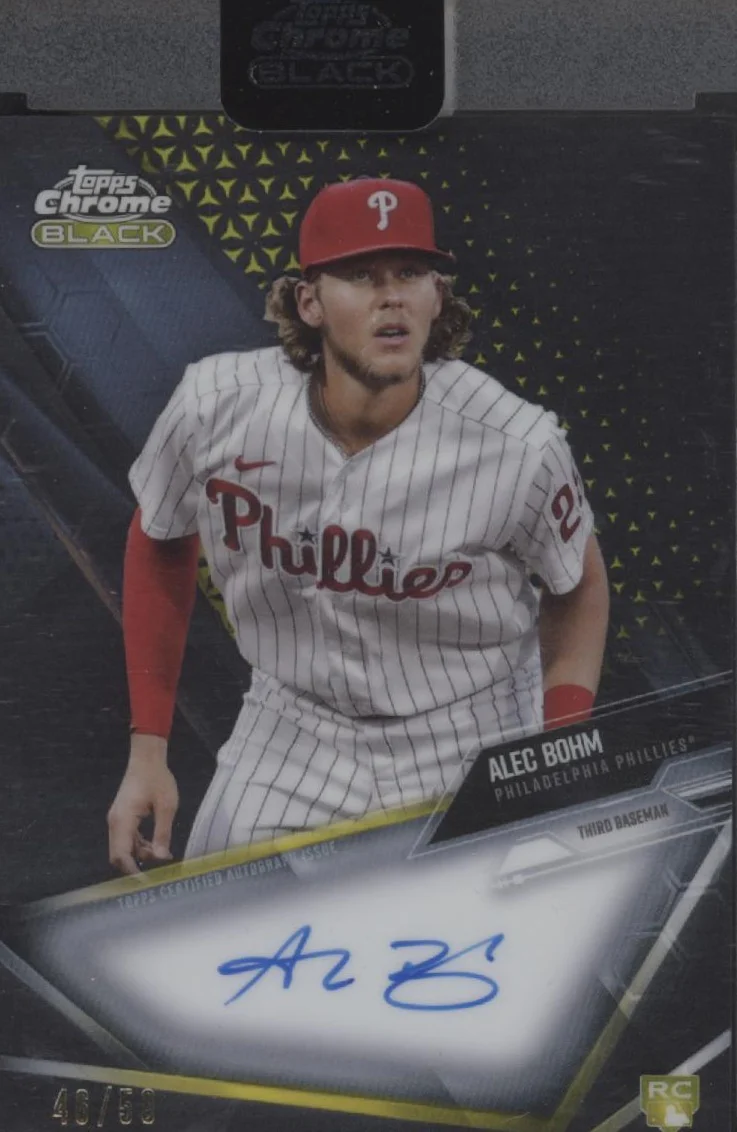 Alec Bohm 2021 Topps Chrome Black Gold Refractor RC Auto 46/50 #CBA-ABO