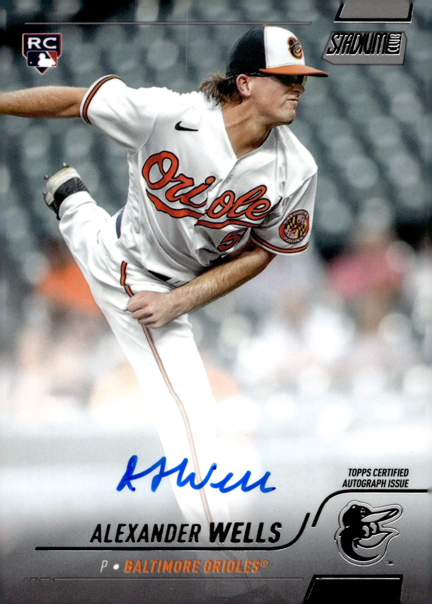 Alexander Wells 2022 Topps Stadium Club RC Auto #SCBA-AW