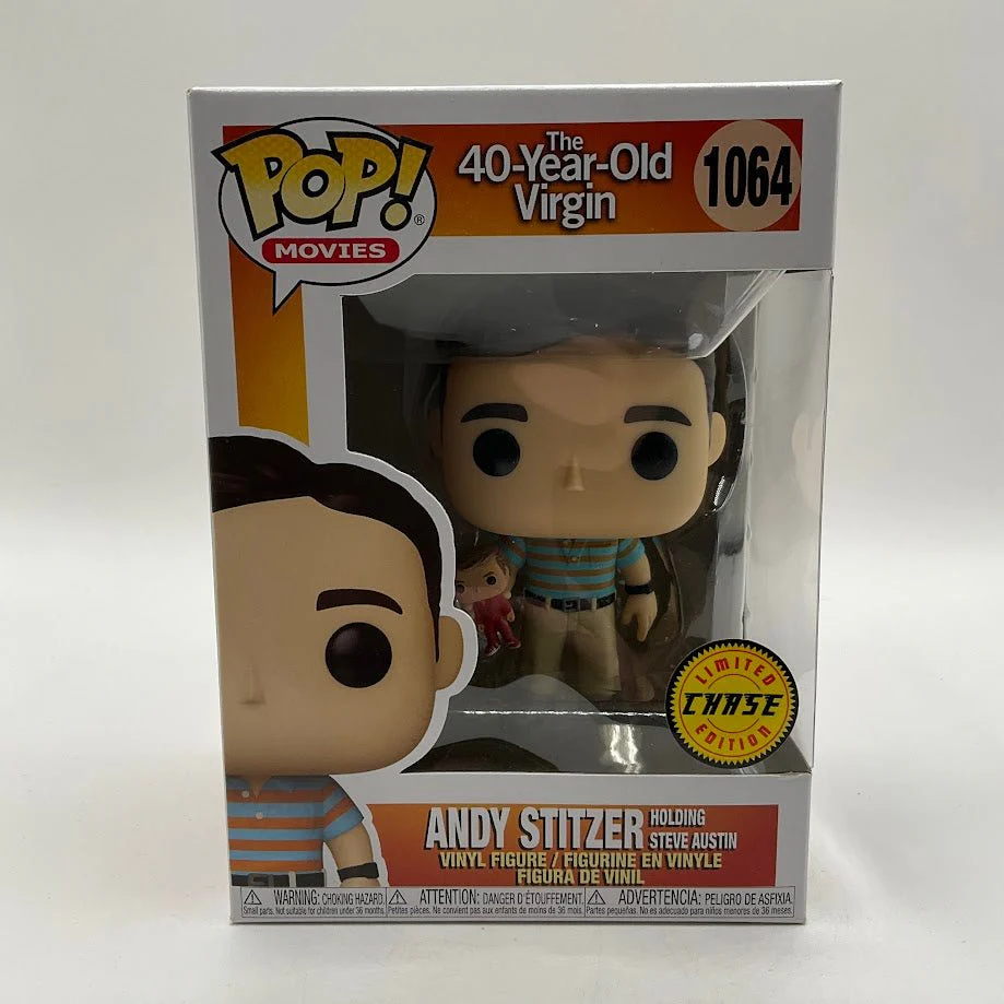 Andy Stitzer Holding Steve Austin Funko Pop! The 40 Year Old Virgin #1064 Chase