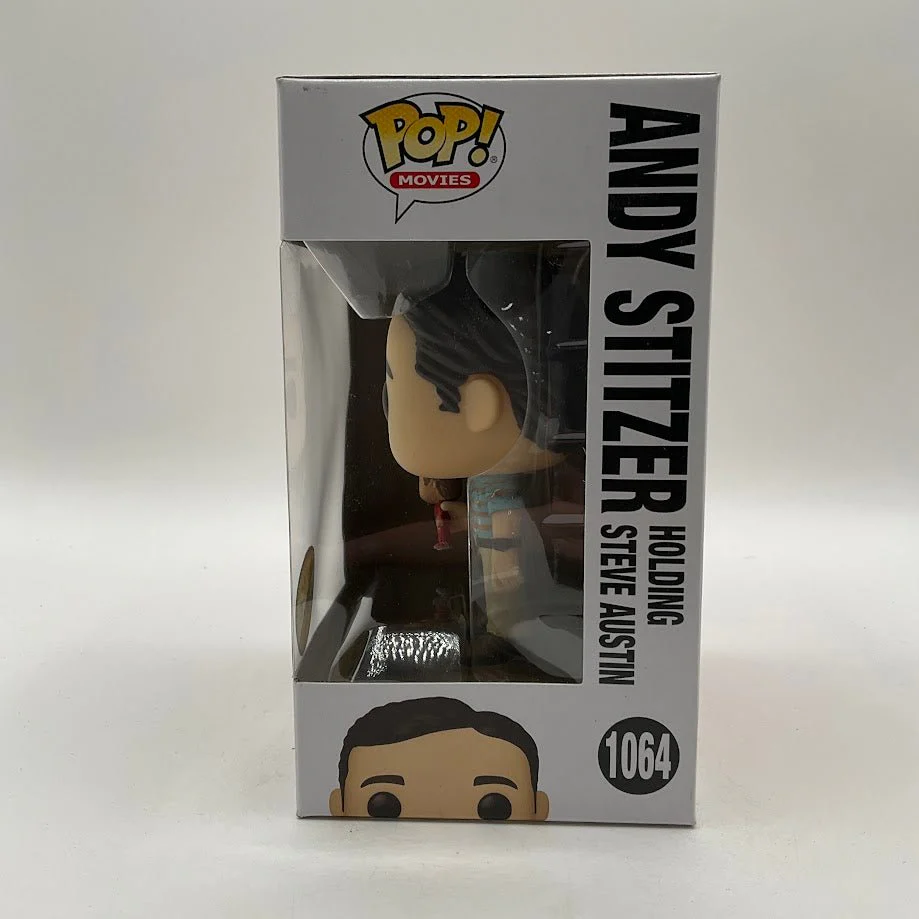 Andy Stitzer Holding Steve Austin Funko Pop! The 40 Year Old Virgin #1064 Chase - Image 2