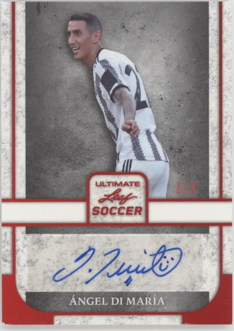 Angel Di Maria 2022 Leaf Ultimate Red Auto 1/3 #BA-ADM