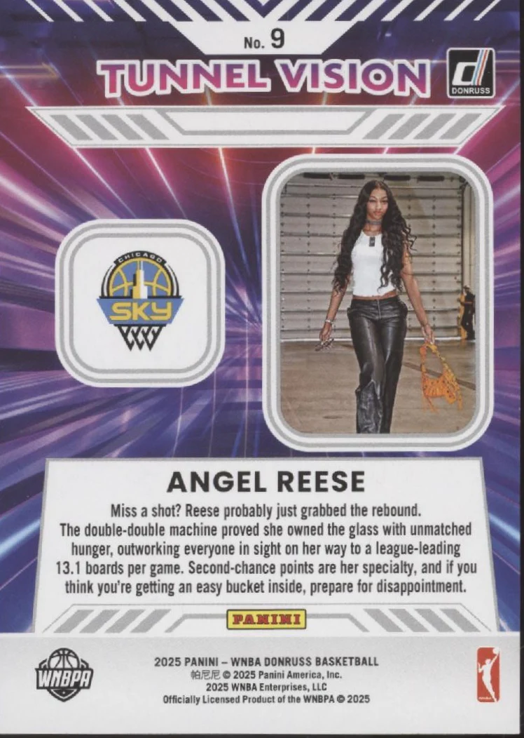 Angel Reese 2025 Panini WNBA Donruss Tunnel Vision #9 - Image 2