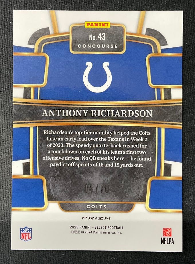 Anthony Richardson 2023 Panini Select Dragon Scale Prizm RC 04/70 #43 - Image 4