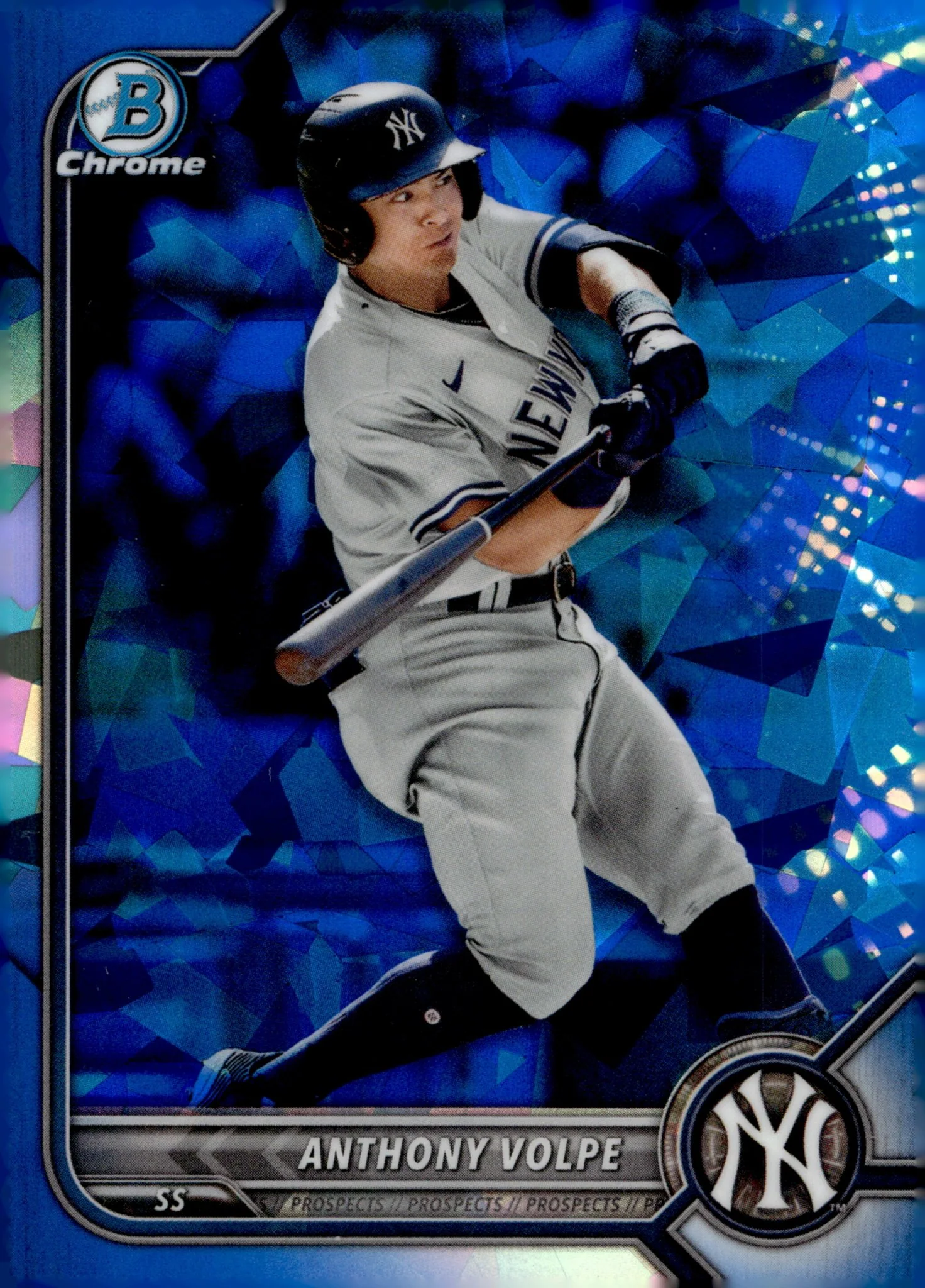 Anthony Volpe 2022 Bowman Chrome Prospects Blue Refractor #BDC-68