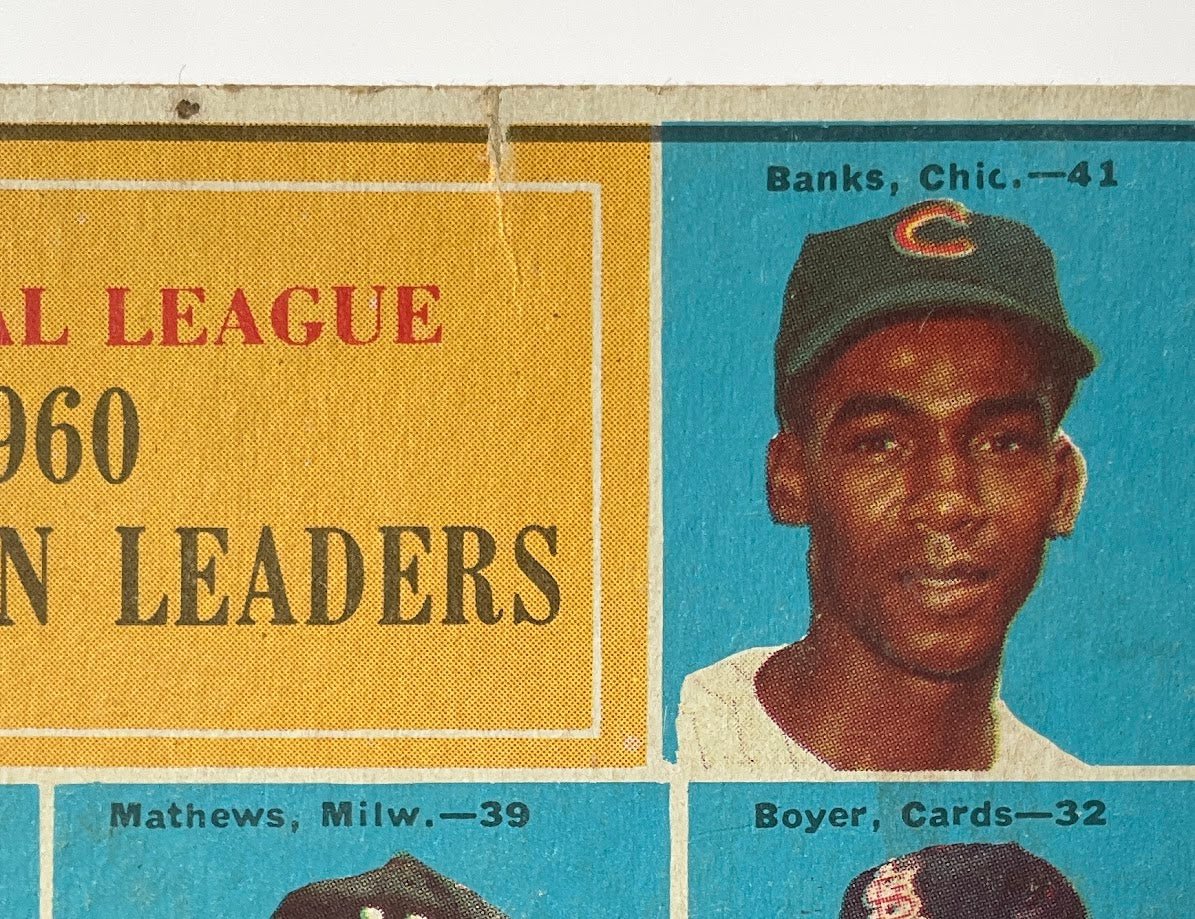 Banks / Aaron / Mathews / Boyer 1961 Topps Home Run Leaders #43 VG-EX - Image 3