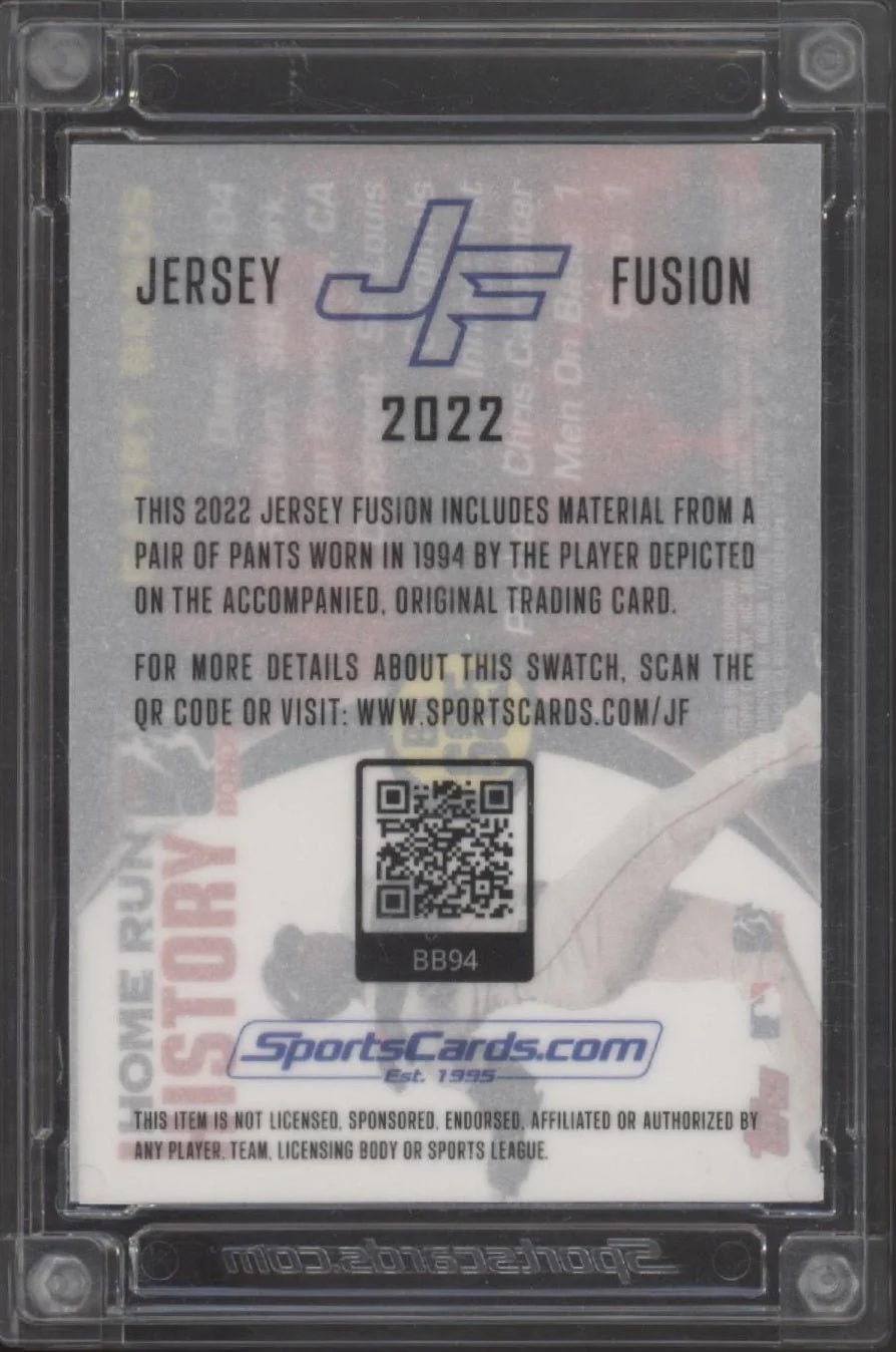 Barry Bonds 2022 Jersey Fusion Home Rune History Swatch - Image 2