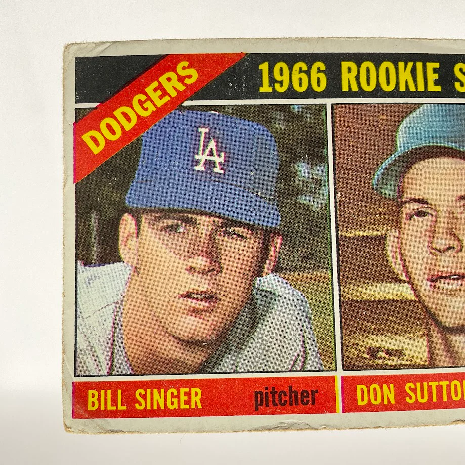 Bill Singer / Don Sutton 1966 Topps Rookie Stars RC #288 GD #1 - Image 4