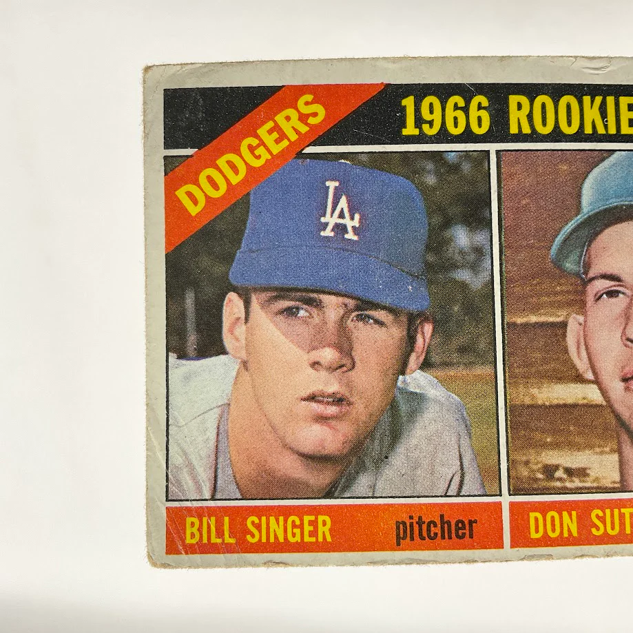 Bill Singer / Don Sutton 1966 Topps Rookie Stars RC #288 GD #2 - Image 4