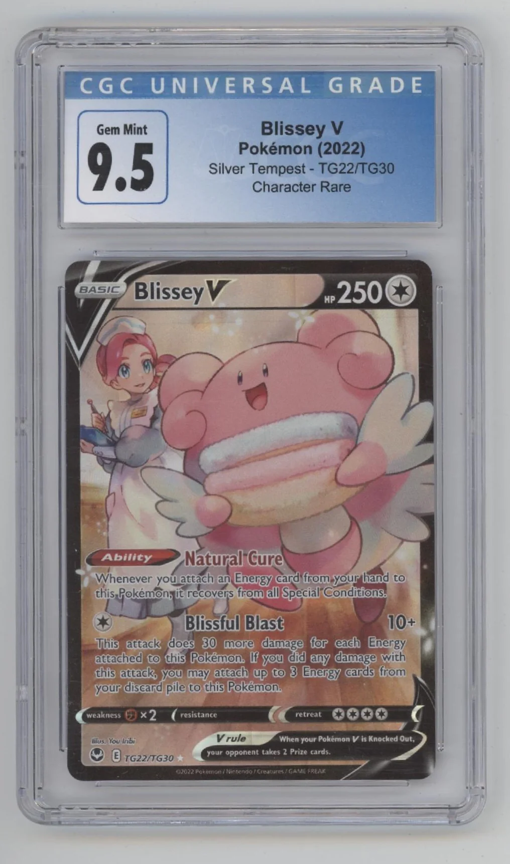 Blissey V Pokemon Silver Tempest Character Rare #TG22 CGC 9.5