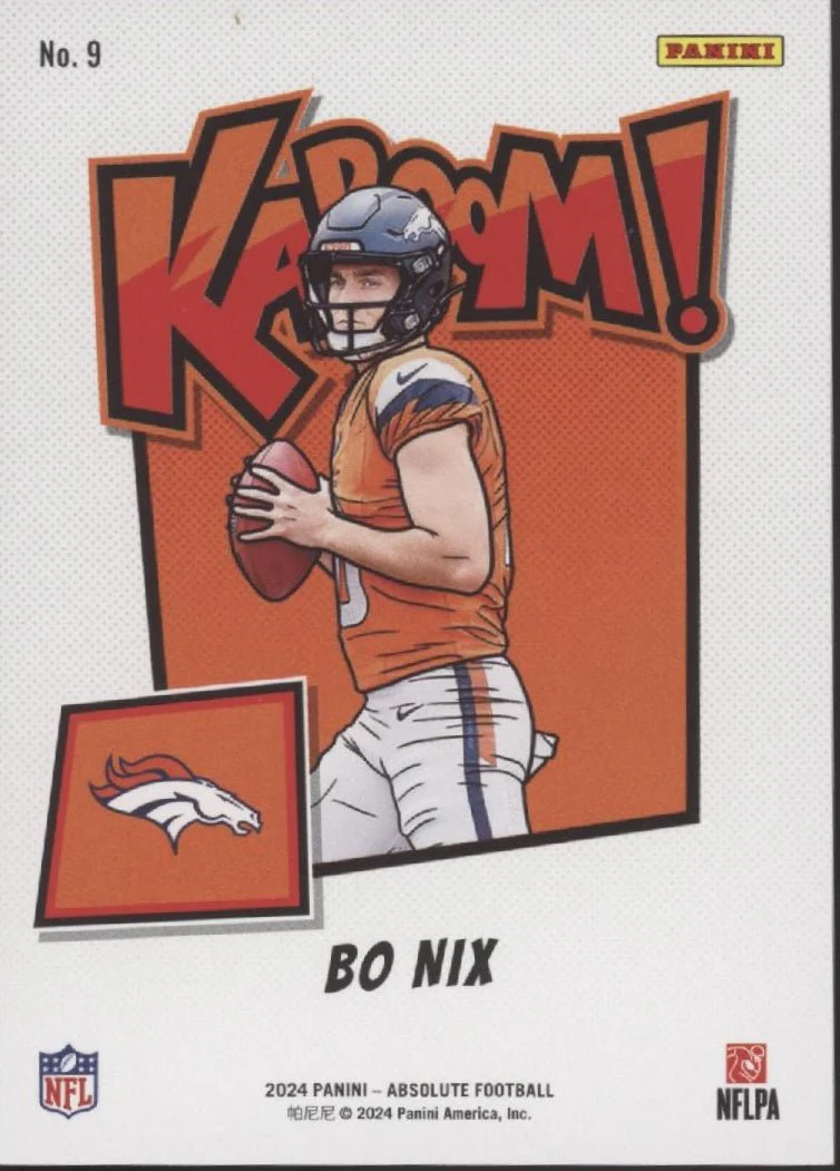 Bo Nix 2024 Panini Absolute KABOOM! RC #9 - Image 2