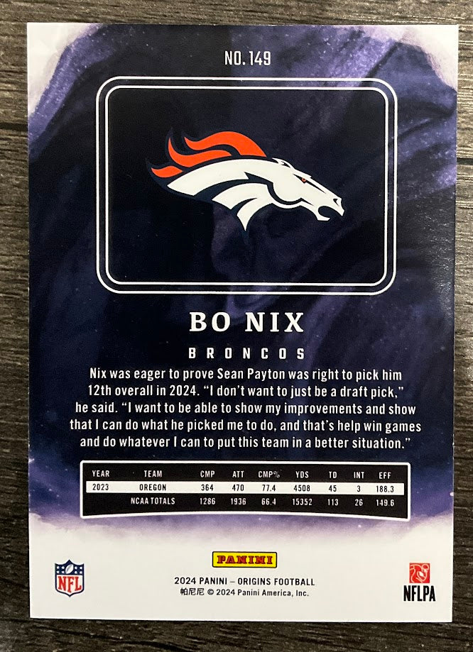Bo Nix 2024 Panini Origins RC #149 - Image 2