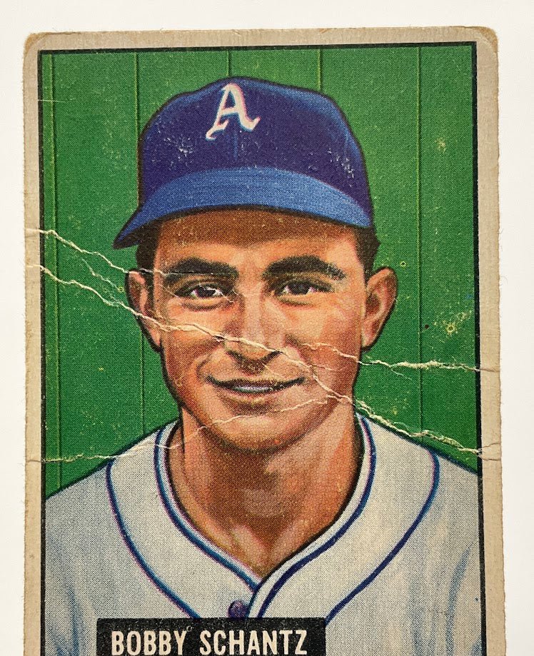 Bobby Schantz 1951 Bowman #227 Philadelphia Athletics GD #1 - Image 3