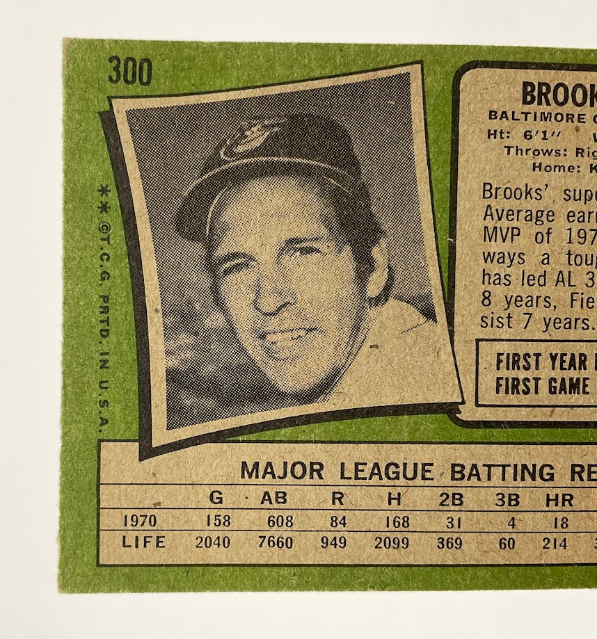 Brooks Robinson 1971 Topps #300 Baltimore Orioles VG #3 - Image 6