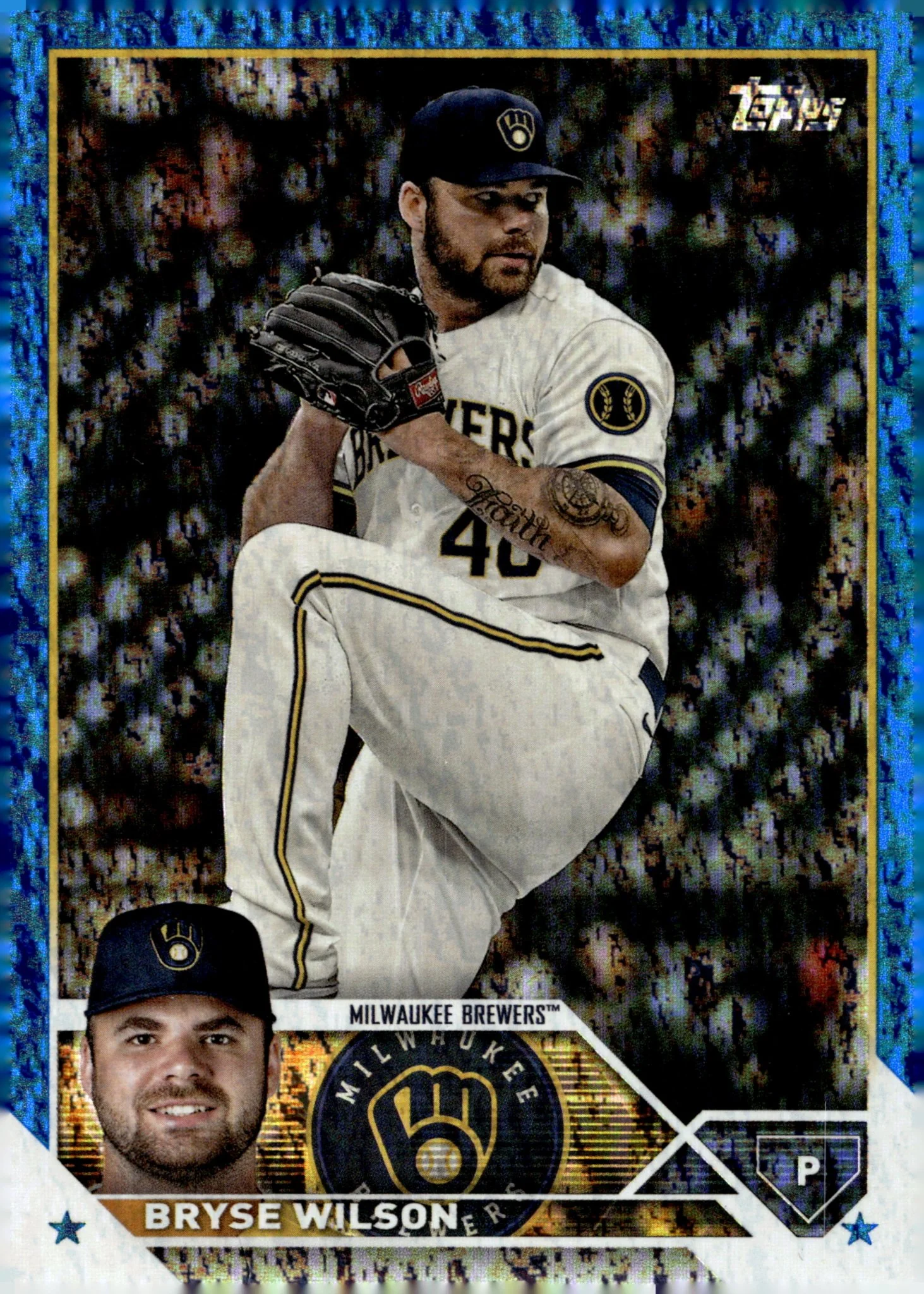 Bryse Wilson 2023 Topps Series 2 Blue Foilboard 682/999 #383