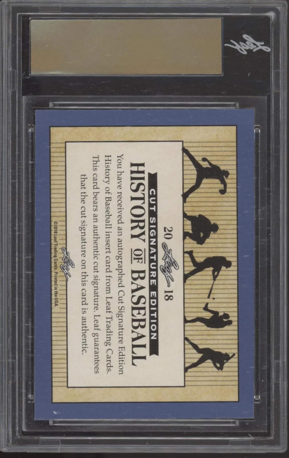 Buck Leonard 2018 Leaf History of Baseball Hall of Famer Relic Auto 39/60 - Image 2