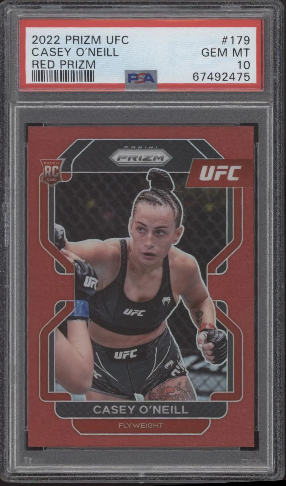 Casey O'Neill 2022 Panini Prizm Red Prizm RC 183/299 #179 PSA 10