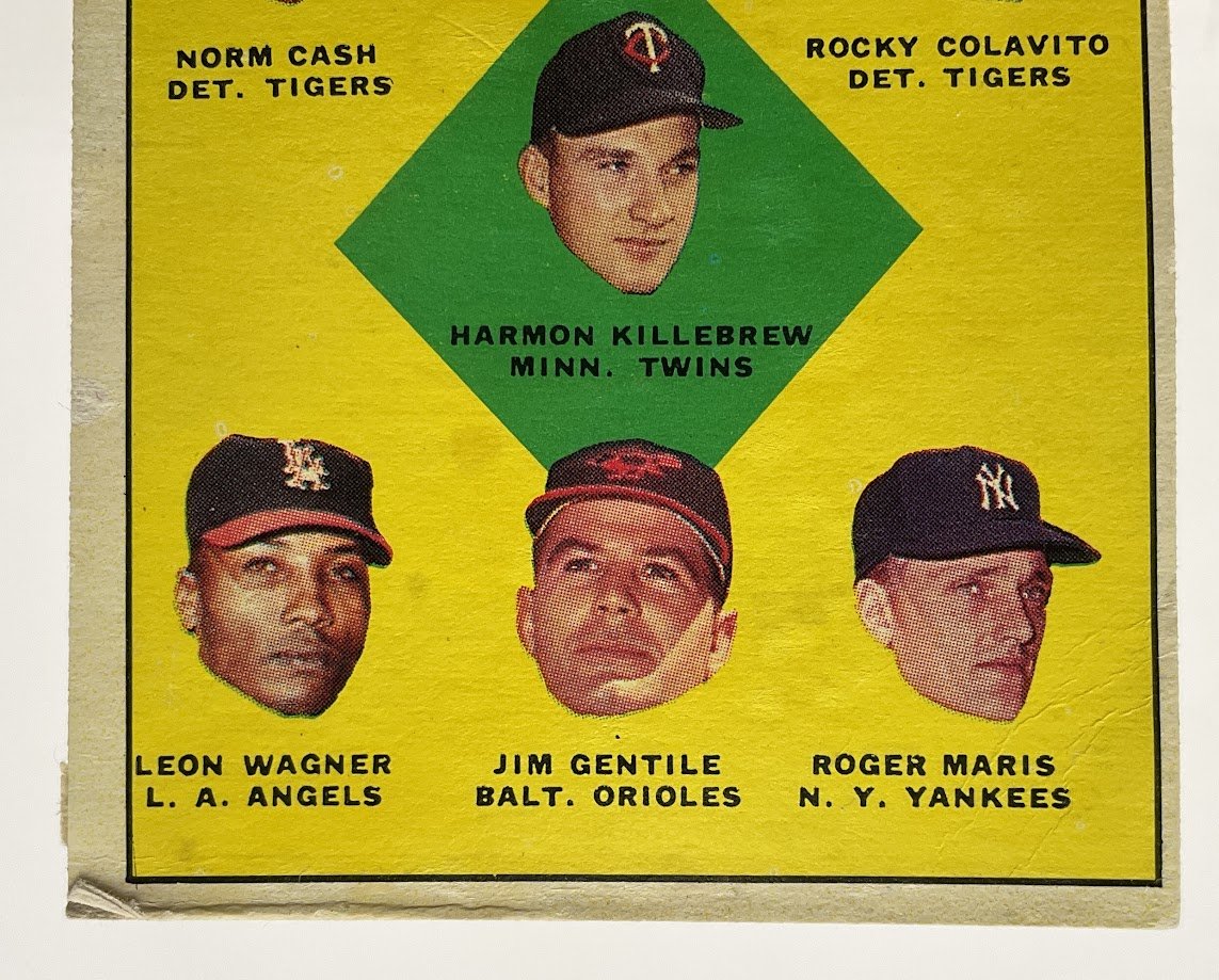 Cash Colavito Killebrew Wagner Gentile Maris 1963 Topps Home Run Leaders #4 VG - Image 4