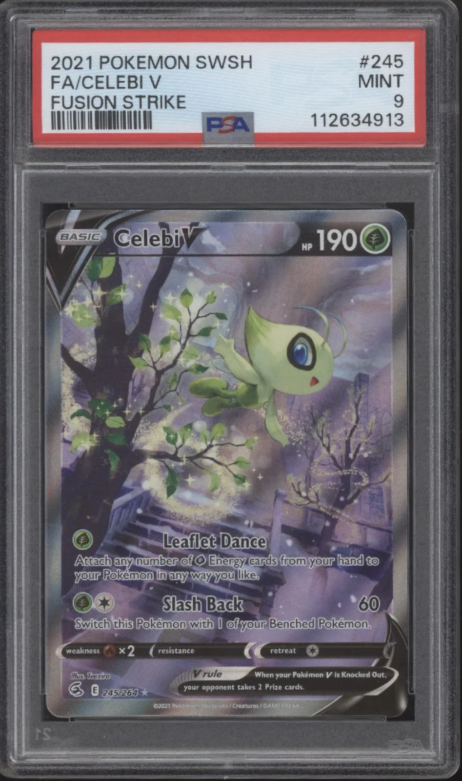 Celebi V Pokemon Fusions Strike Full Art #245 PSA 9