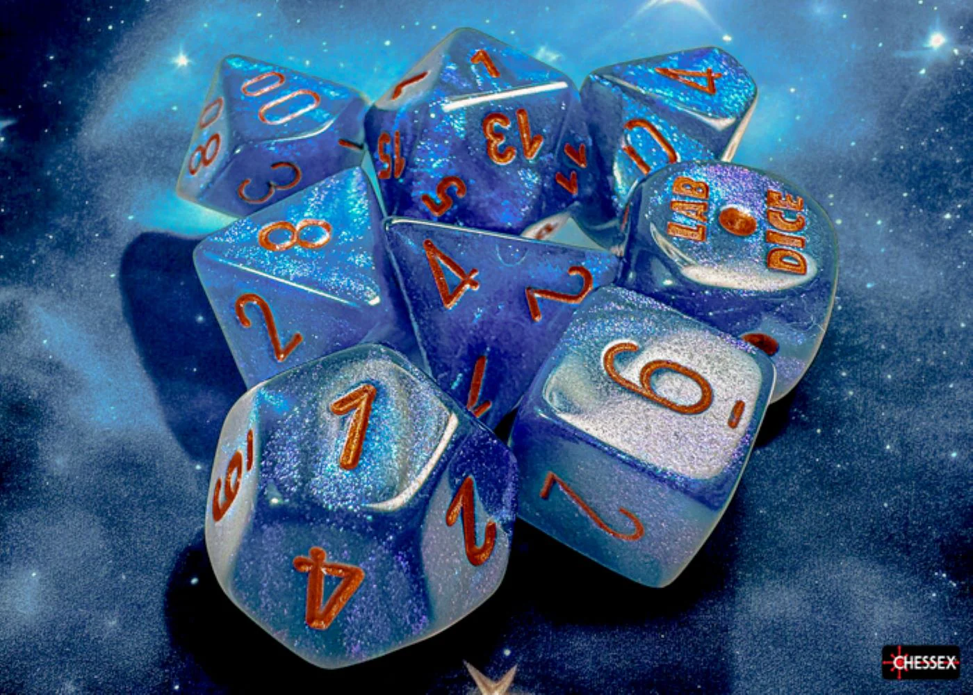 Chessex: Borealis Midnight/Copper 7-Die Set - Image 3