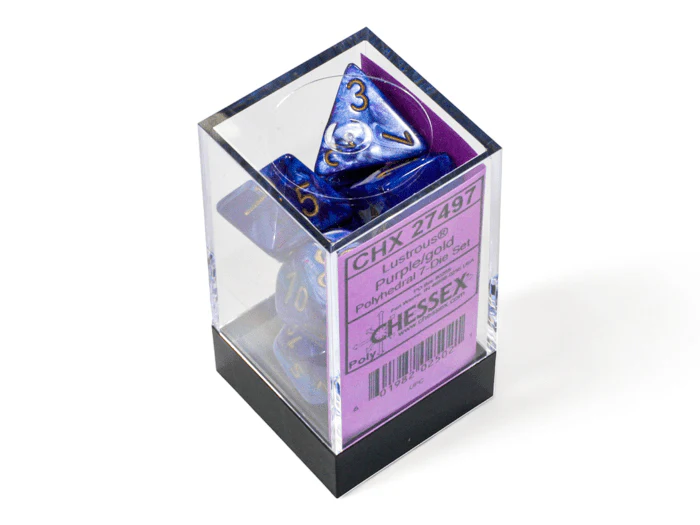 Chessex: Lustrous Purple/Gold Polyhedral 7-Dice Set