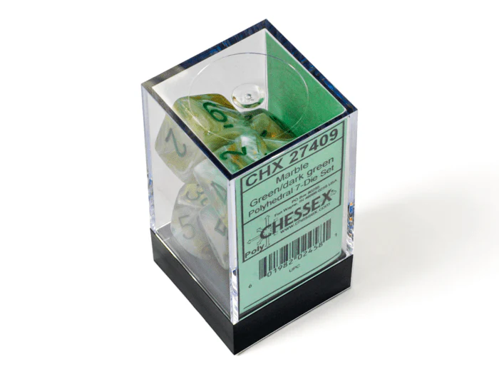 Chessex: Marble Green/DarkGreen Polyhedral 7-Dice Set