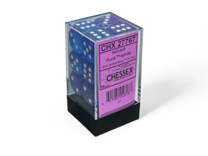 Chessex: Nebula Aura/White Polyhedral 7-Dice Set