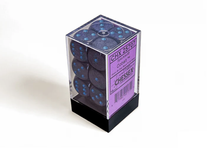 Chessex: Speckled Cobalt 16mm d6 Dice Block (12 Dice)