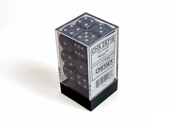 Chessex: Speckled Ninja 16mm d6 Dice Block (12 Dice)