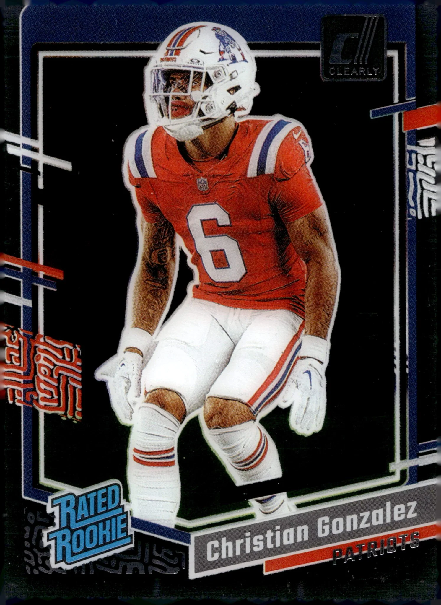 Christian Gonzalez 2023 Panini Clearly Donruss Rated Rookie RC #98