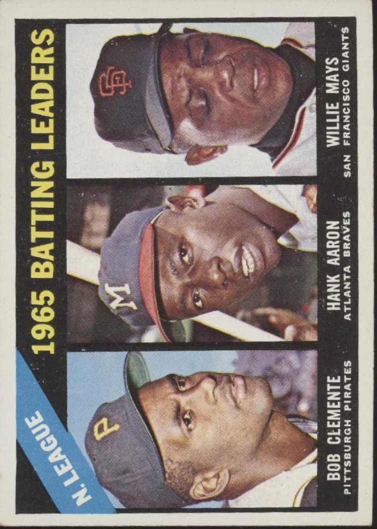 Clemente / Aaron / Mays 1966 Topps Batting Leaders #215 VG-EX