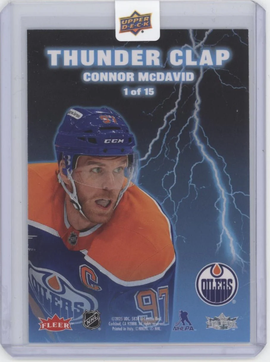 Connor McDavid 2025 Upper Deck Fleer Ultra Thunder Clap #1 #2 - Image 2
