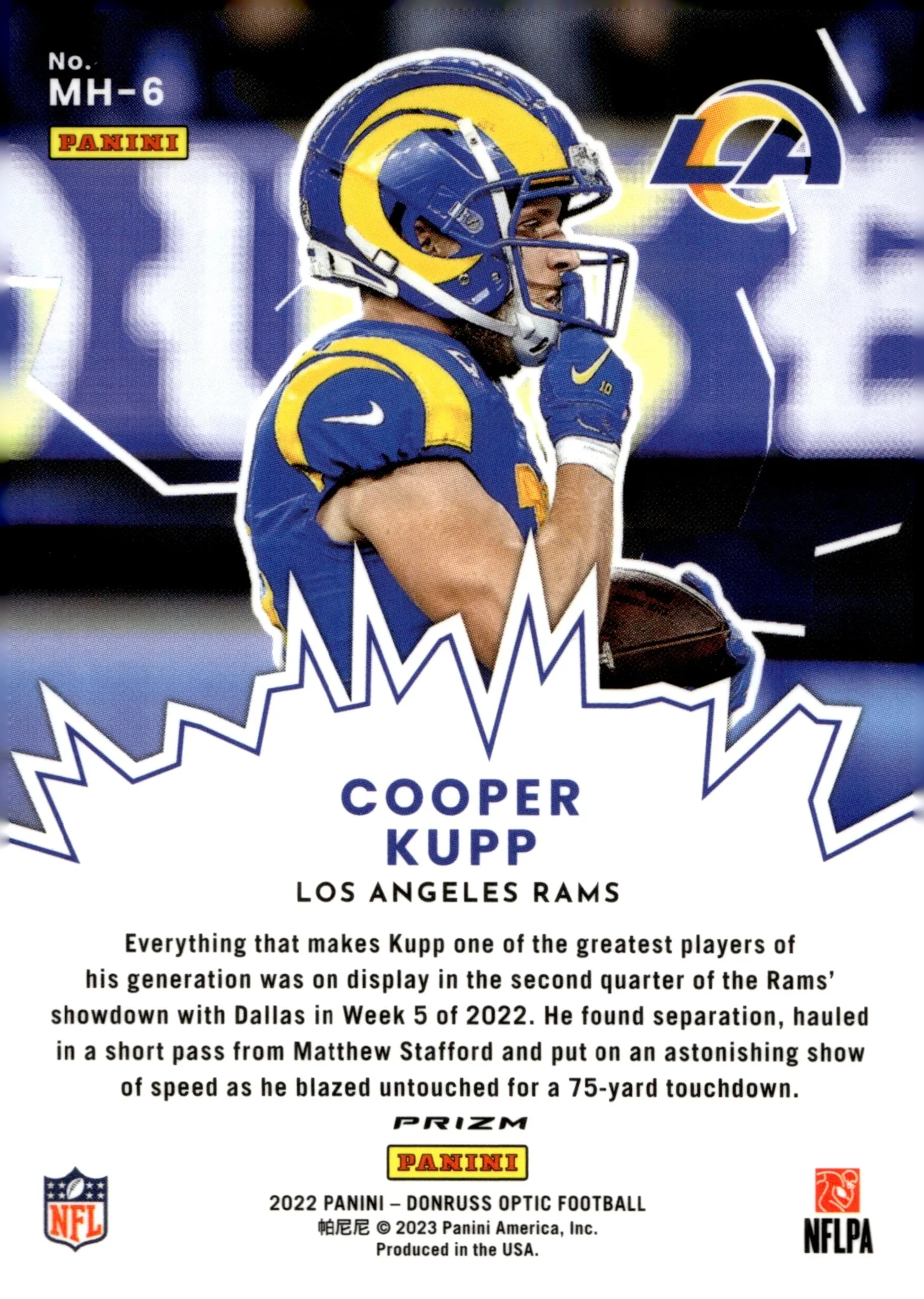 Cooper Kupp 2022 Panini Donruss Optic My House Prizm #MH-6 - Image 2
