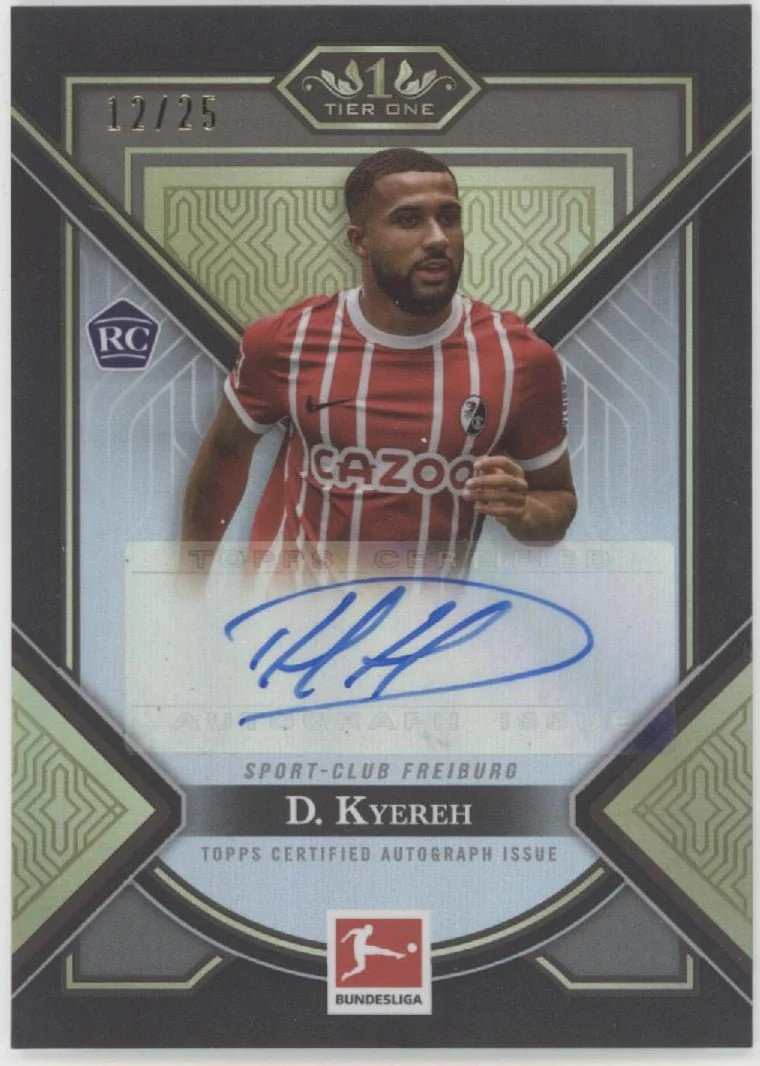 Daniel-Kofi Kyereh 2022-23 Topps Tier One Bundesliga Young Gold RC Auto 12/25