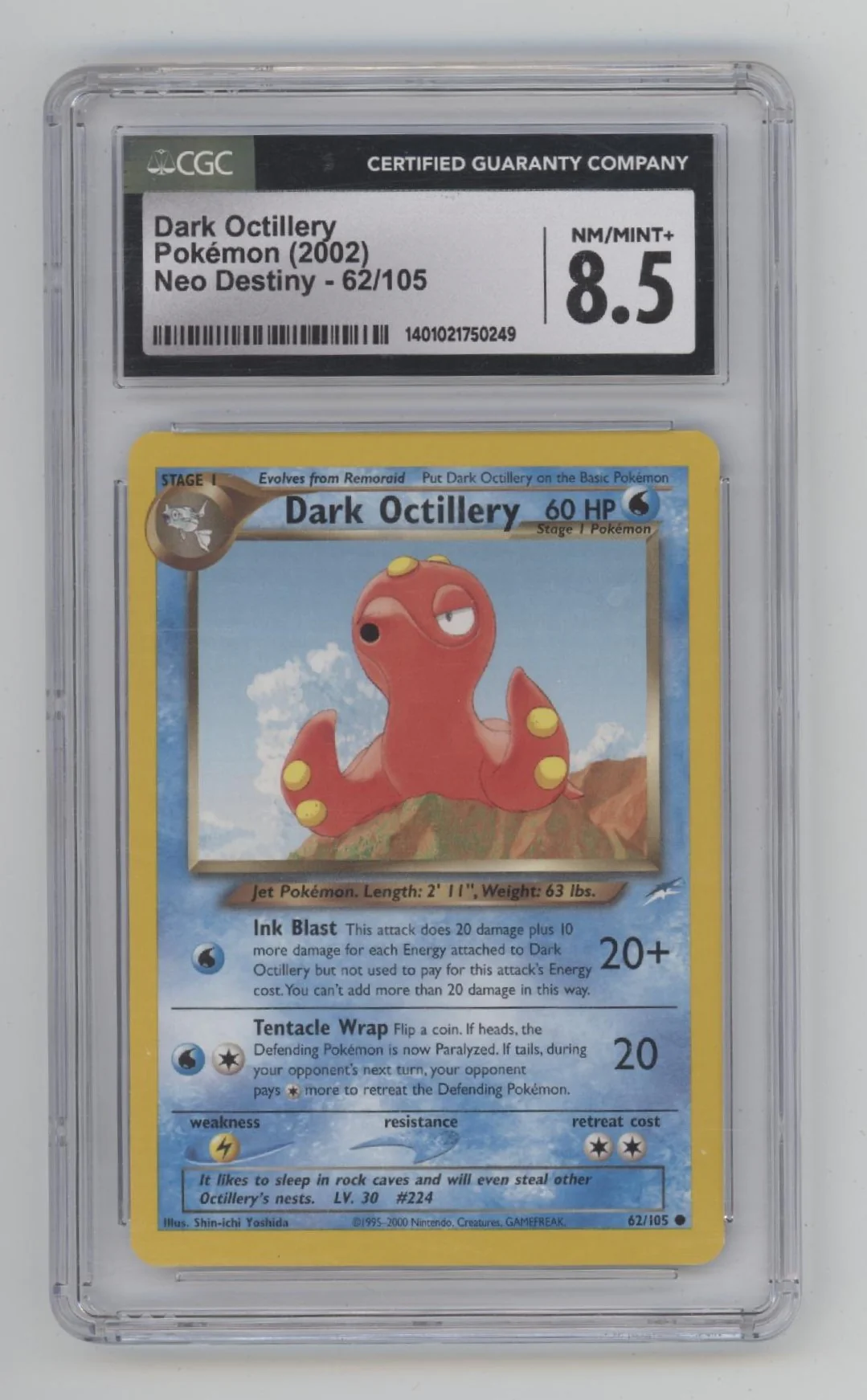 Dark Octillery Pokemon Neo Destiny #62 CGC 8.5