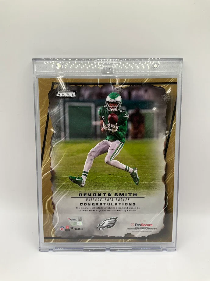 DeVonta Smith Underwraps Emanate Auto 42/50 Fanatics COA - Image 3