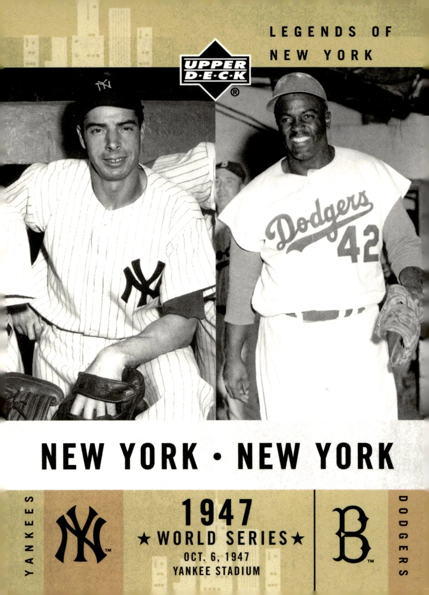 Doe DiMaggio / Jackie Robinson 2001 Upper Deck Legends of New York #156